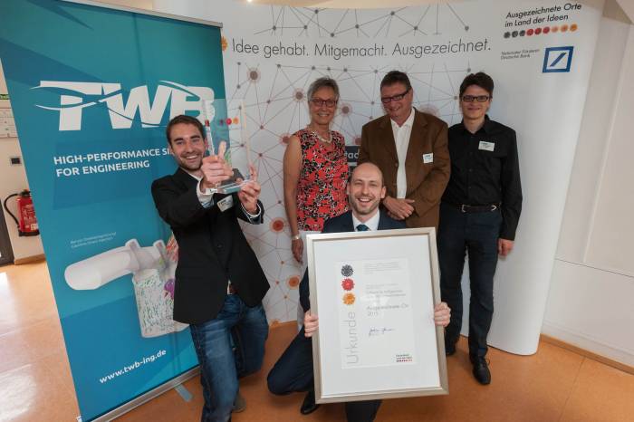 Dr. Karl Georg Stapf (with certificate) and employees / Deutschland – Land der Ideen/Andreas Mann